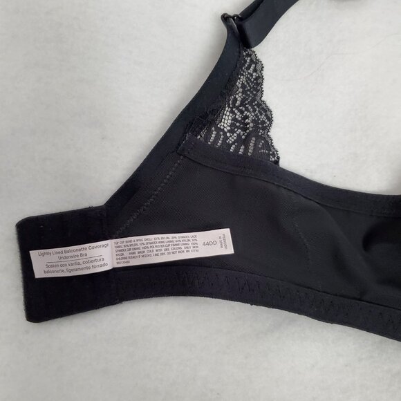 Auden Bras 44DD Set of 2 Black Lightly Lined Balconette Coverage Underwire - Picture 6 of 7